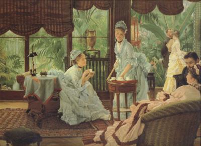 James Tissot In The Conservatory (Rivals) (nn01) oil painting image